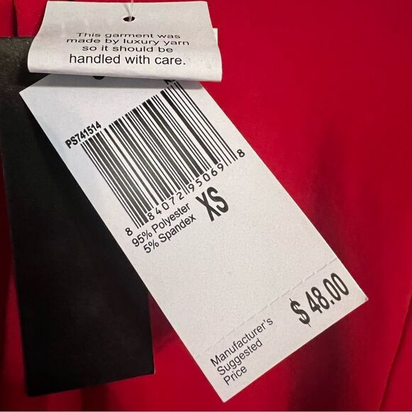 Red Christmas top by PREMISE STUDiO Women’z Sz XS NWT🏷 beaded neckline - Picture 10 of 11